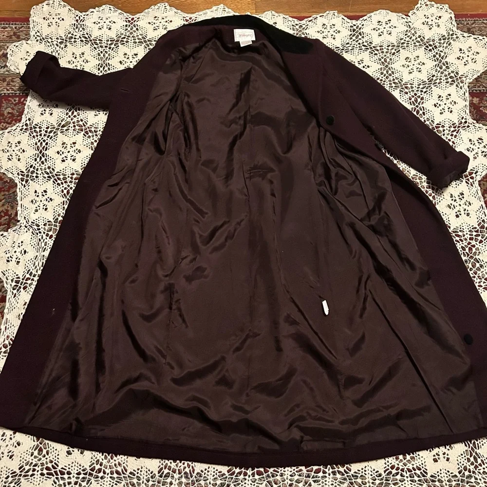 Worthington Dark Burgundy Pea Coat with Black Accents - Picture 6 of 8